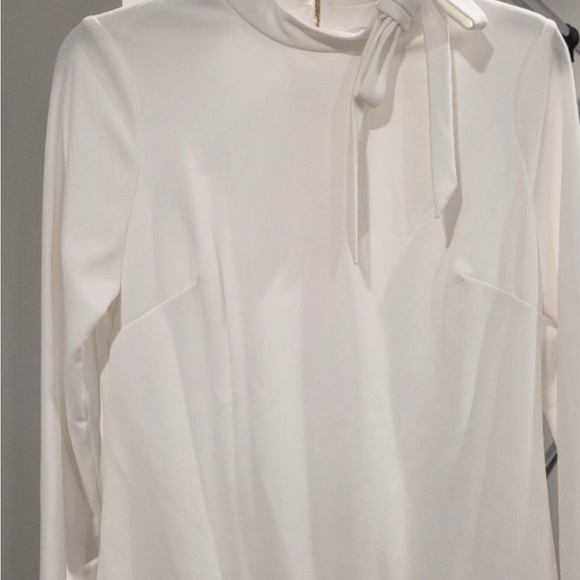 White Calvin Klein Neck Tie Sheath Dress - Picture 5 of 8